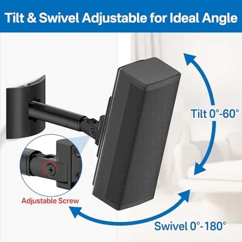 tiebutie Black Speaker Mount for Bose UB-20 Series II Speakers | Wall & Ceiling Mount with 60° Tilt & 180° Swivel thumbnail 5