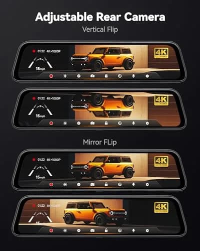 WOLFBOX G840S 12" 4K Mirror Dash Cam with GPS & 32GB Card | Night Vision, Dual Recording, Parking Monitor thumbnail 7