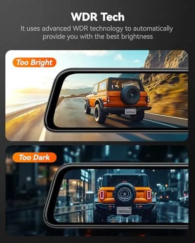 WOLFBOX G840S 12" 4K Mirror Dash Cam with GPS & 32GB Card | Night Vision, Dual Recording, Parking Monitor thumbnail 9