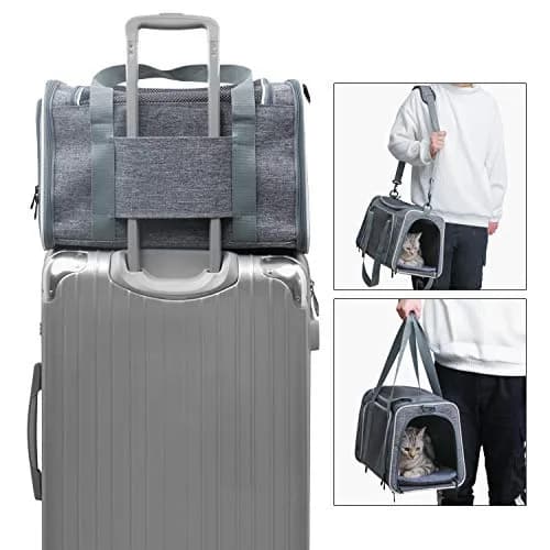 Akinerri Cat Carrier - Portable Foldable Dog Pet Carrier, Soft-Sided Pet Bag up to 15 Lbs | Airline Approved Travel thumbnail 5