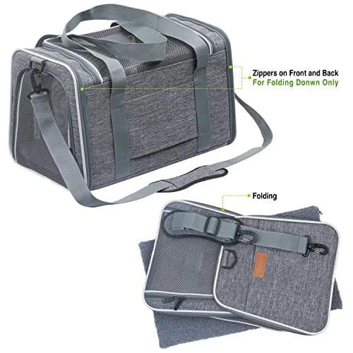 Akinerri Cat Carrier - Portable Foldable Dog Pet Carrier, Soft-Sided Pet Bag up to 15 Lbs | Airline Approved Travel thumbnail 7