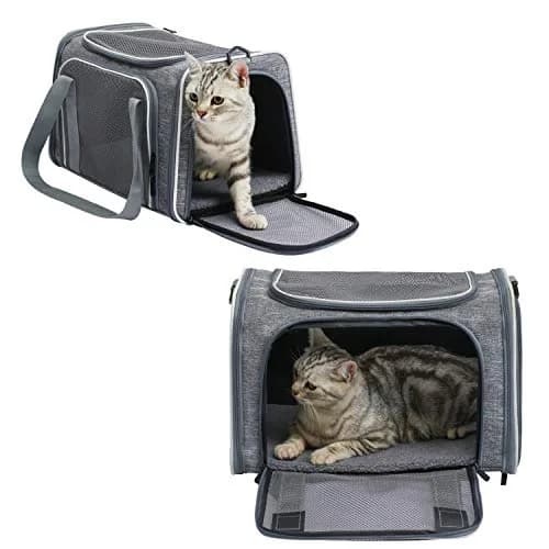 Akinerri Cat Carrier - Portable Foldable Dog Pet Carrier, Soft-Sided Pet Bag up to 15 Lbs | Airline Approved Travel thumbnail 3