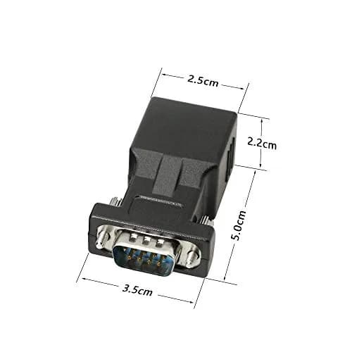XMSJSIY DB9 RS232 to RJ45 Extender Adapter (2-Pack, 66ft/20m) | Extends Serial Data Over Cat5e/Cat6 thumbnail 6