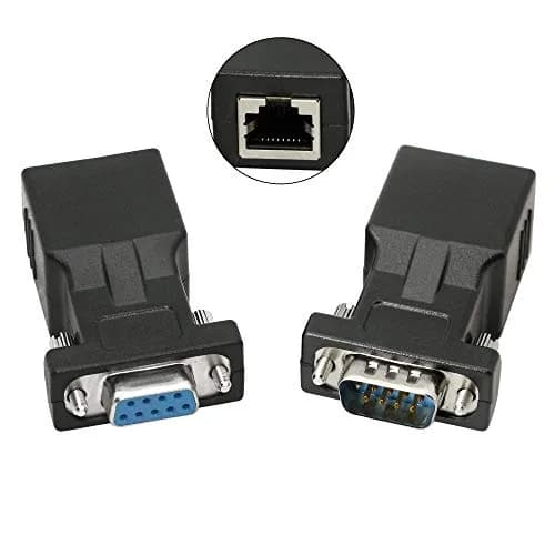 XMSJSIY DB9 RS232 to RJ45 Extender Adapter (2-Pack, 66ft/20m) | Extends Serial Data Over Cat5e/Cat6 thumbnail 2