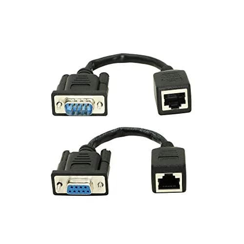 XMSJSIY DB9 RS232 to RJ45 Extender Adapter 2-Pack | Extends Serial Data Up to 100m thumbnail 1