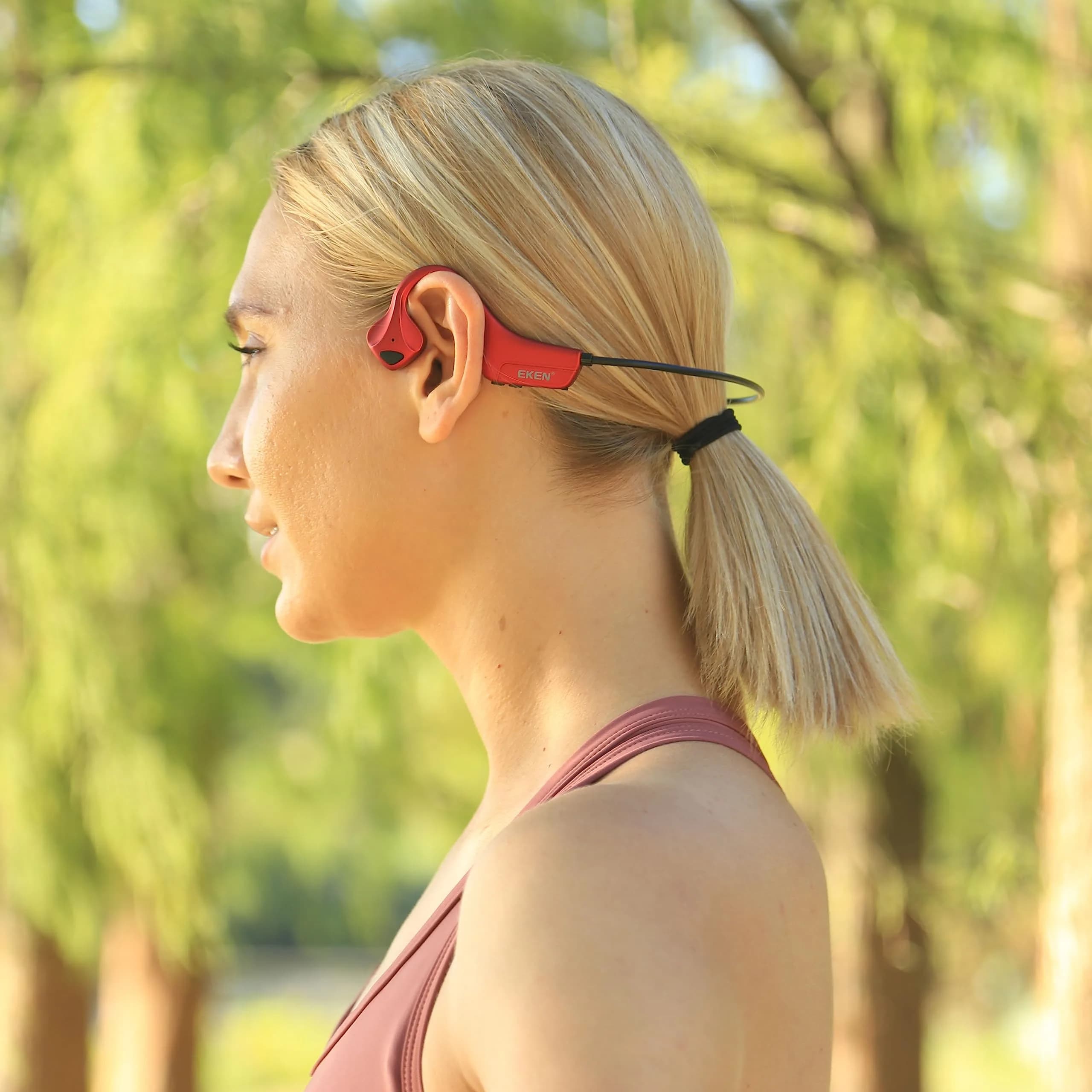 YouthWhisper Bone Conduction Headphones Bluetooth - Open-Ear Red | 28g (0.99oz) - view 7