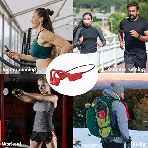 YouthWhisper Bone Conduction Headphones Bluetooth - Open-Ear Red | 28g (0.99oz) thumbnail 8