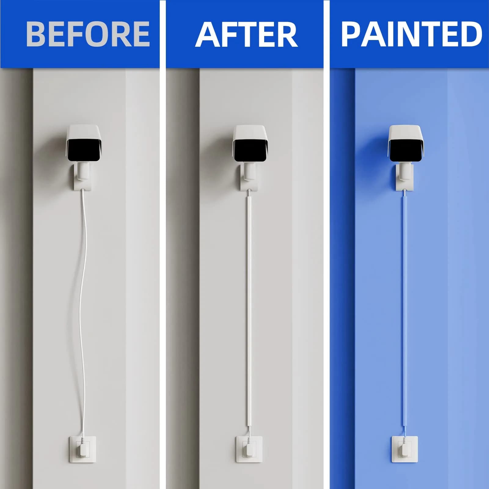 Delamu 128in (3.25m) Single Cord Hider for Wall | Easy Install Self-Adhesive Cable Raceway for 1 Mini Cord - view 5