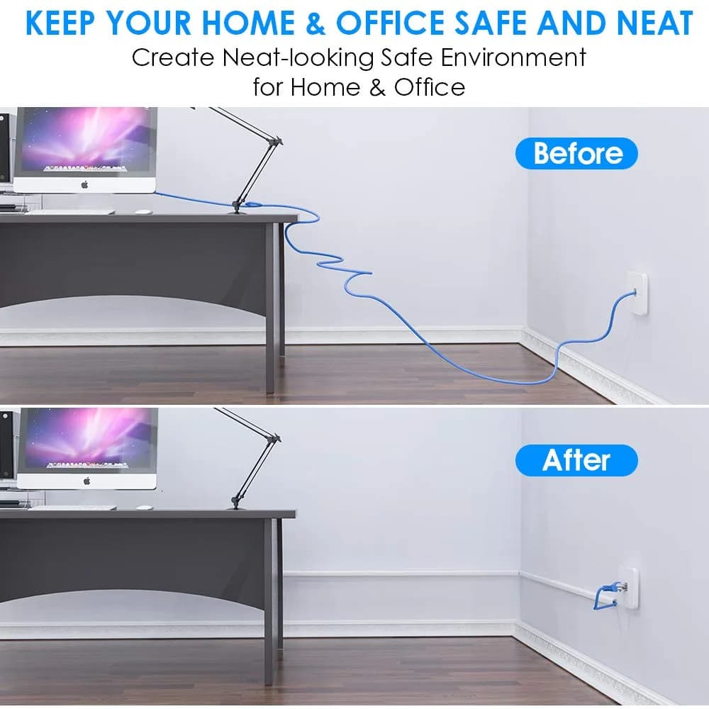Delamu 128in (3.25m) Single Cord Hider for Wall | Easy Install Self-Adhesive Cable Raceway for 1 Mini Cord - view 8