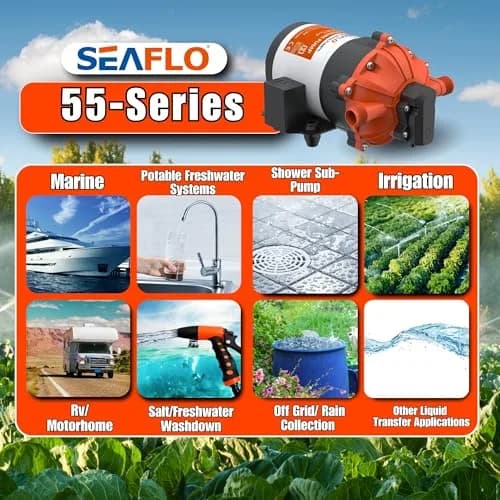 SEAFLO 53-Series DC Diaphragm Water Pump 7.0 GPM 60 PSI | Heavy-Duty, Self-Priming, 4-Year Warranty thumbnail 6