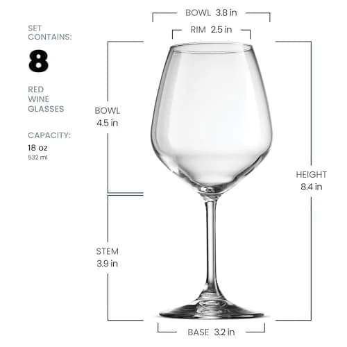 Bormioli Rocco Red Wine Glasses 18 oz | Italian Craftsmanship for Elegant Dining & Entertaining thumbnail 4