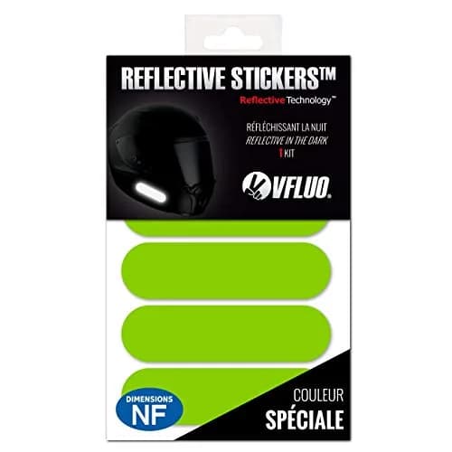 VFLUO Retro Reflective Green Stripes Helmet Stickers Kit | High Visibility 3M Technology thumbnail 1