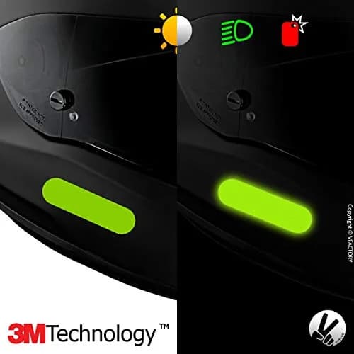 VFLUO Retro Reflective Green Stripes Helmet Stickers Kit | High Visibility 3M Technology thumbnail 4