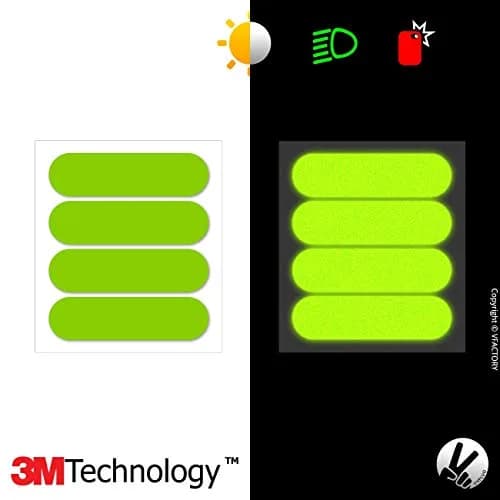 VFLUO Retro Reflective Green Stripes Helmet Stickers Kit | High Visibility 3M Technology thumbnail 2