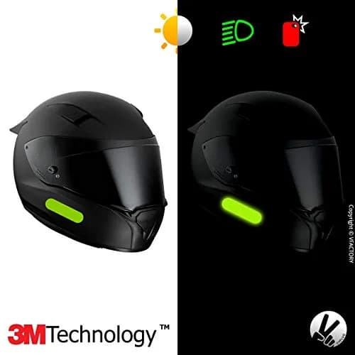 VFLUO Retro Reflective Green Stripes Helmet Stickers Kit | High Visibility 3M Technology thumbnail 3