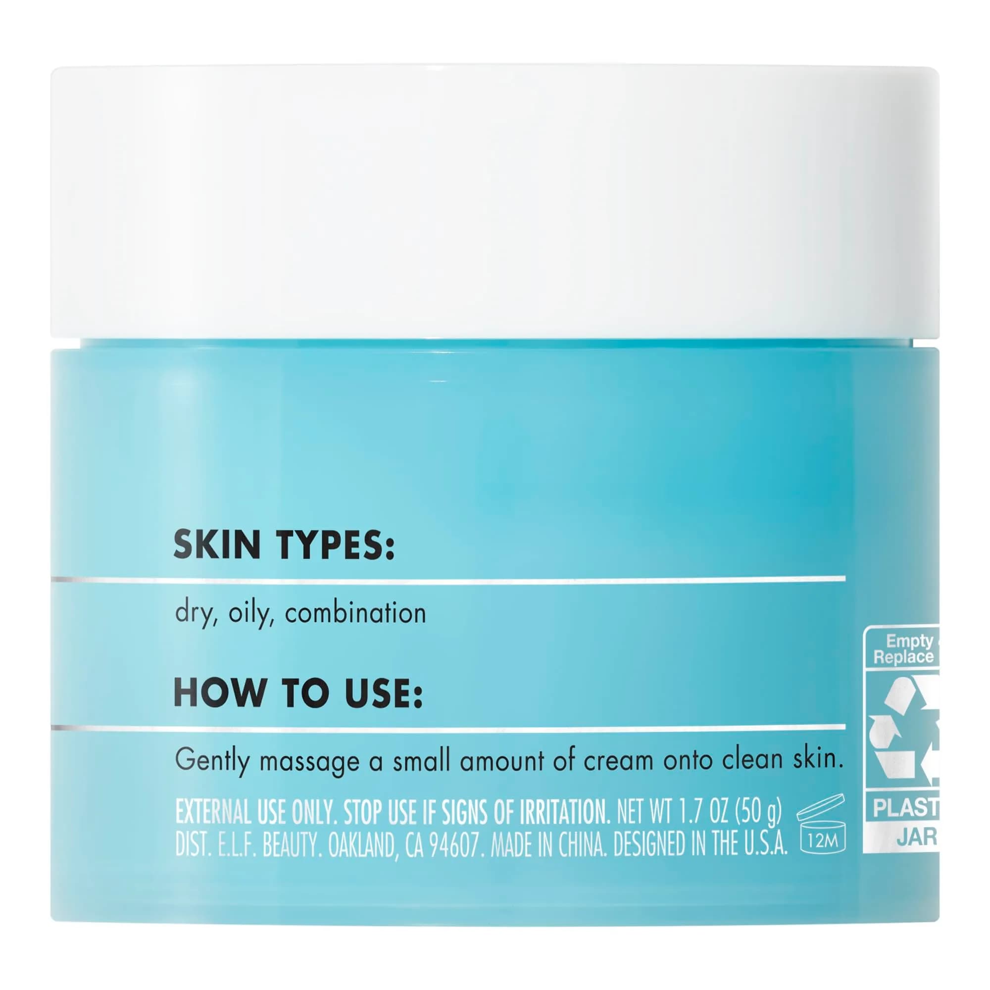 e.l.f. SKIN Holy Hydration Face Cream with Hyaluronic Acid, Niacinamide & Peptides 52ml (1.76 Fl Oz) | Nourishing & Plumping Moisturizer - view 5