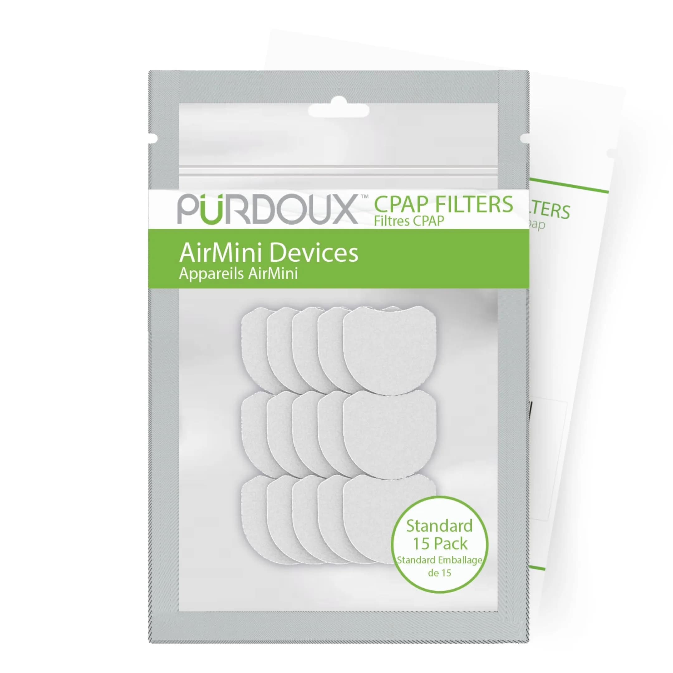 Purdoux CPAP Filters for ResMed AirMini Devices (15 Pack) | Enhanced Air Purity & Comfort — Standard