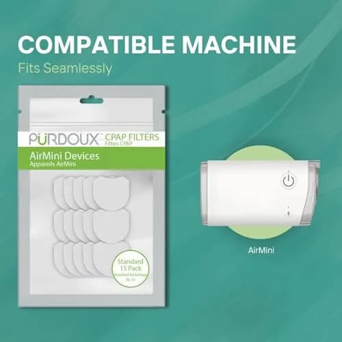 Purdoux CPAP Filters for ResMed AirMini Devices (15 Pack) | Enhanced Air Purity & Comfort thumbnail 2