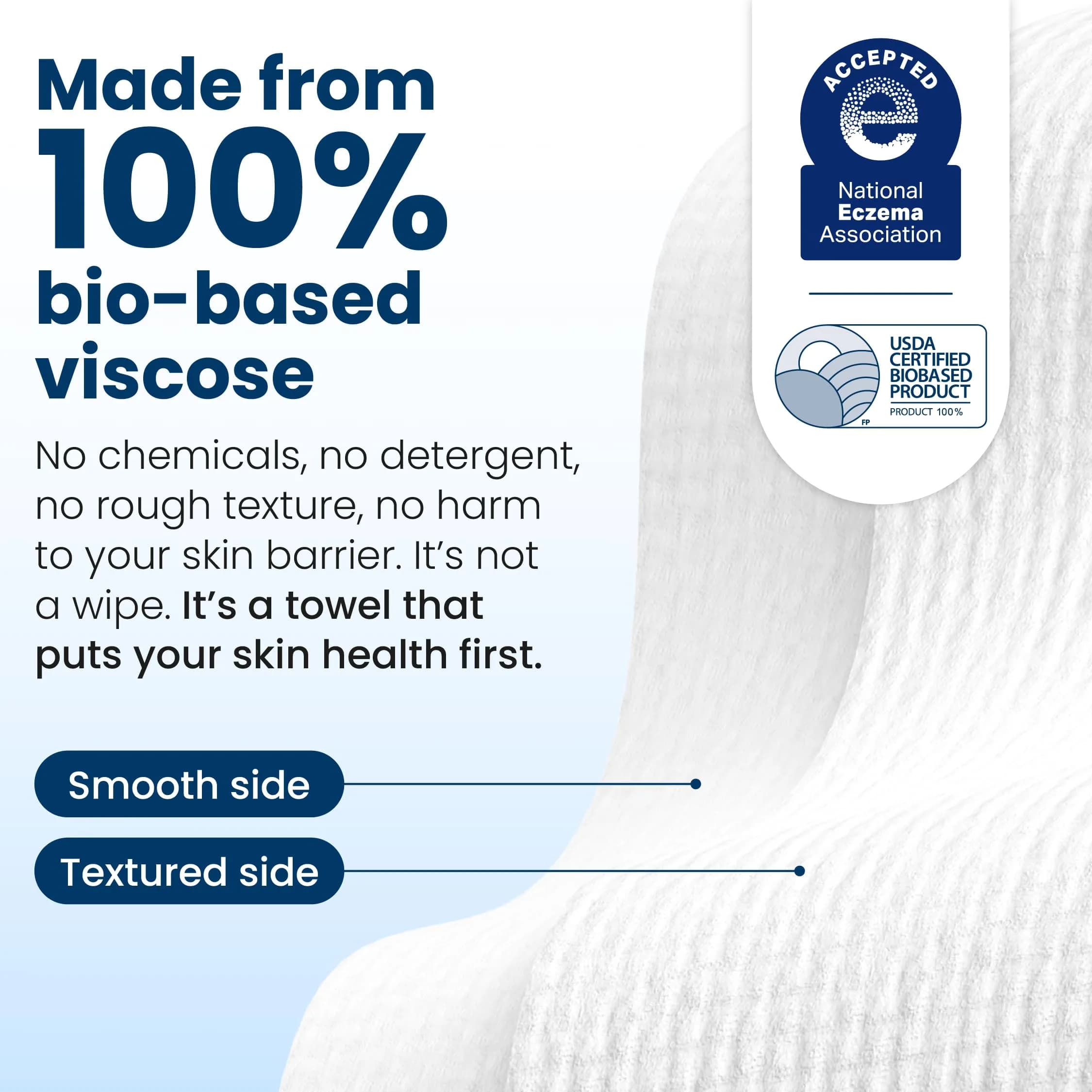 Clean Skin Club Clean Towels XL® Disposable Face Towelettes, 300 Ct Total | USDA Biobased Makeup Remover Dry Wipes - view 7
