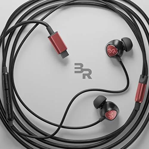 Bolle & Raven Thore USB Type C Earbuds | in Ear Wired Headphones with Microphone Remote | for S21 / S22 / S23 / S24 / S25 Ultra, Pixel 4/5 XL/6/6a/7/8 Pro, iPad Pro - Red thumbnail 4