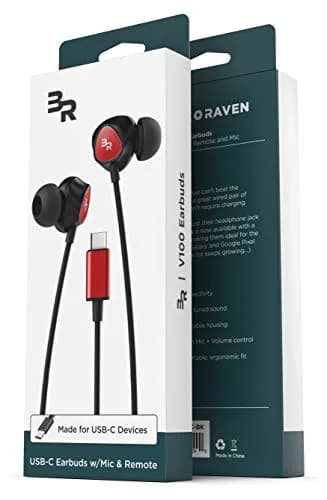 Bolle & Raven Thore USB Type C Earbuds | in Ear Wired Headphones with Microphone Remote | for S21 / S22 / S23 / S24 / S25 Ultra, Pixel 4/5 XL/6/6a/7/8 Pro, iPad Pro - Red thumbnail 5