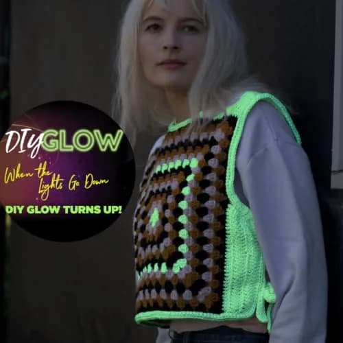 Lion Brand Yarn DIY Glow Yarn, Natural | Glow-in-the-dark fiber for creative projects thumbnail 3