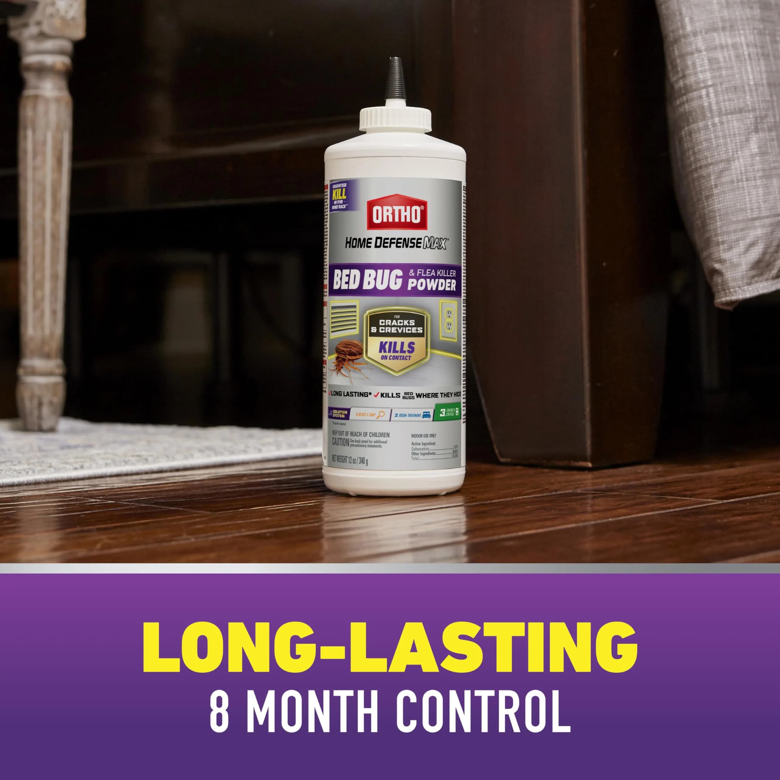 Ortho Home Defense Max Bed Bug & Flea Killer Powder, 340g (12 oz) | Long-Lasting Insect Control - view 5