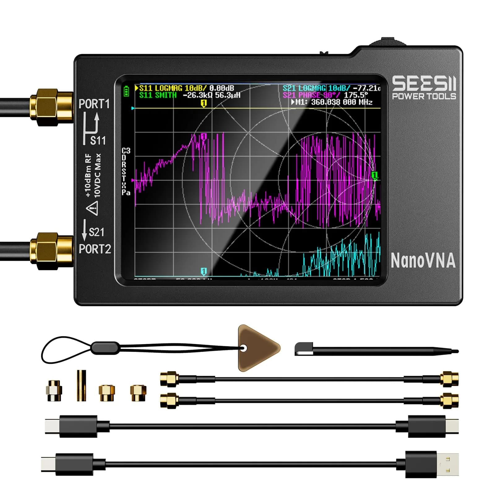 Seesii Nanovna-H Vector Network Analyzer,HW3.7 9KHz-1.5GHz, Portable Antenna & RF Test Tool - main product image