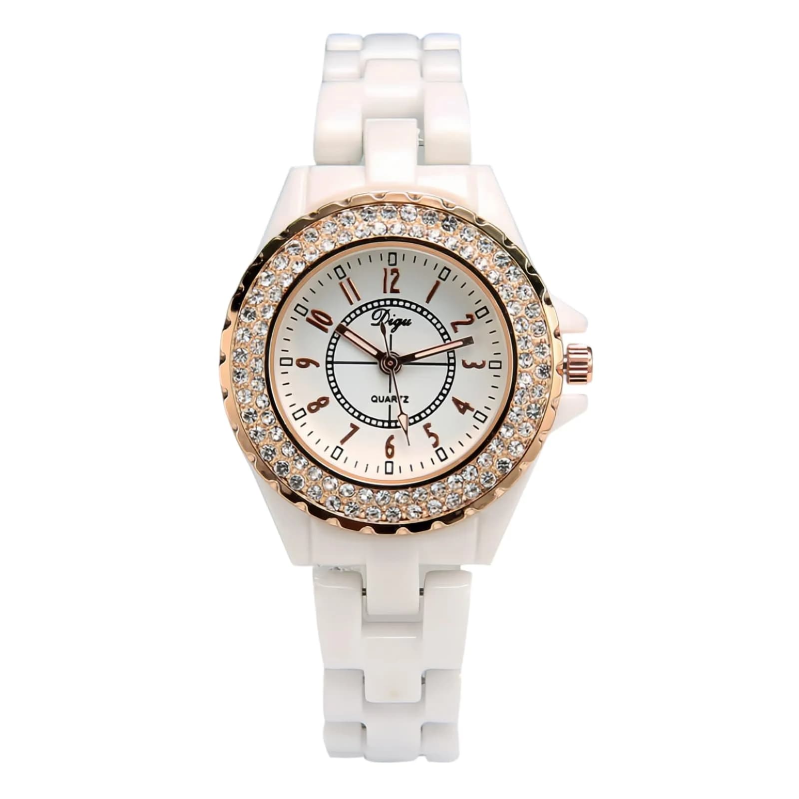 MASTOP Women's Quartz Watch | Swarovski Crystal, Waterproof Ceramic, Gold — Gold