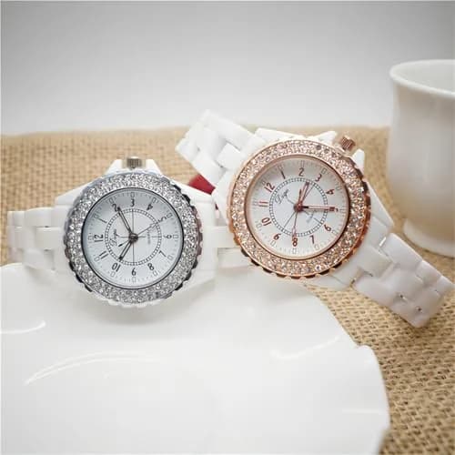 MASTOP Women's Quartz Watch | Swarovski Crystal, Waterproof Ceramic, Gold thumbnail 6
