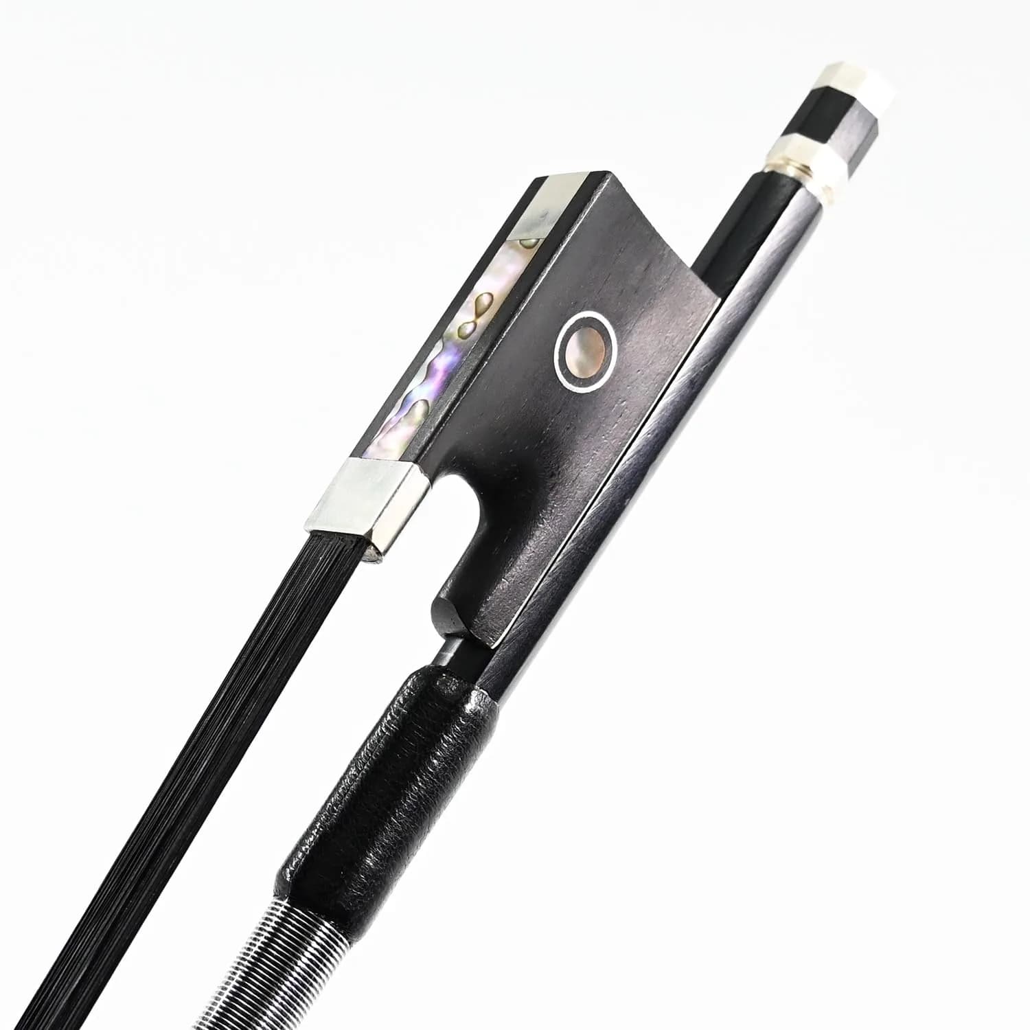 VINGOBOW 1/8 Size Carbon Fiber Violin Bow with Mongolian Horsehair | Straight Stick, Balanced Tone, 52cm (20.5in) — Black / 4/4