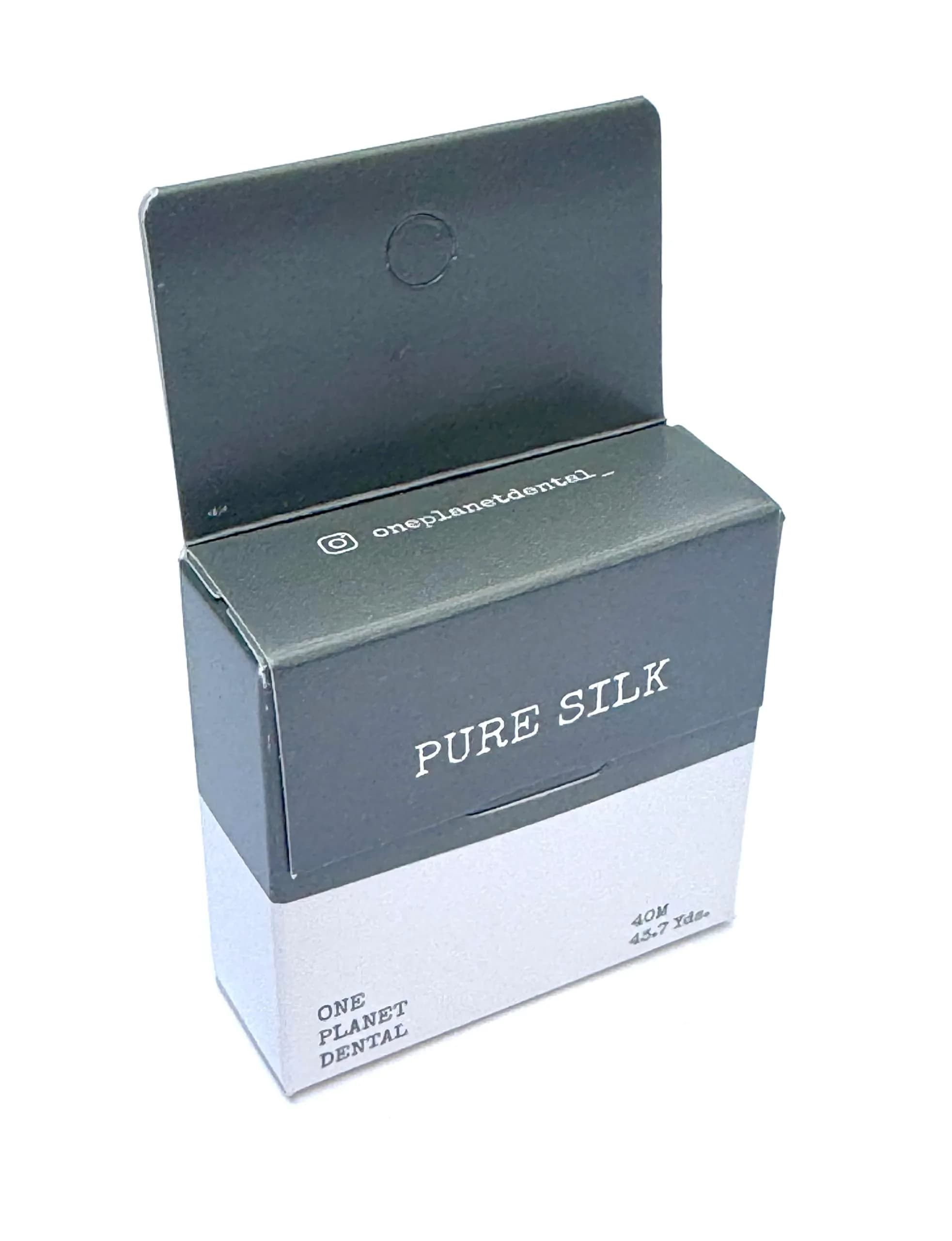 One Planet Dental Biodegradable Silk Dental Floss | Zero Waste Floss | Peppermint | 39m (129 Foot) | Plastic Free - main product image