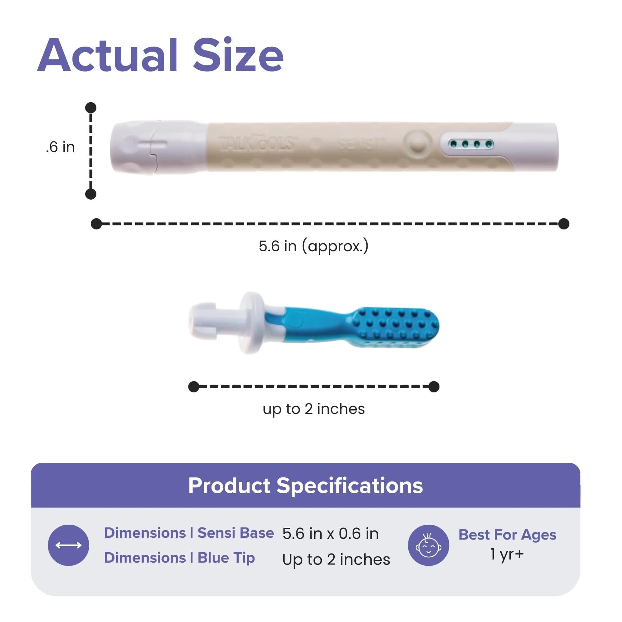 TalkTools Sensi Oral Motor Therapy Essential Vibration Tool with Textured Chewy Tip | Grey - view 4