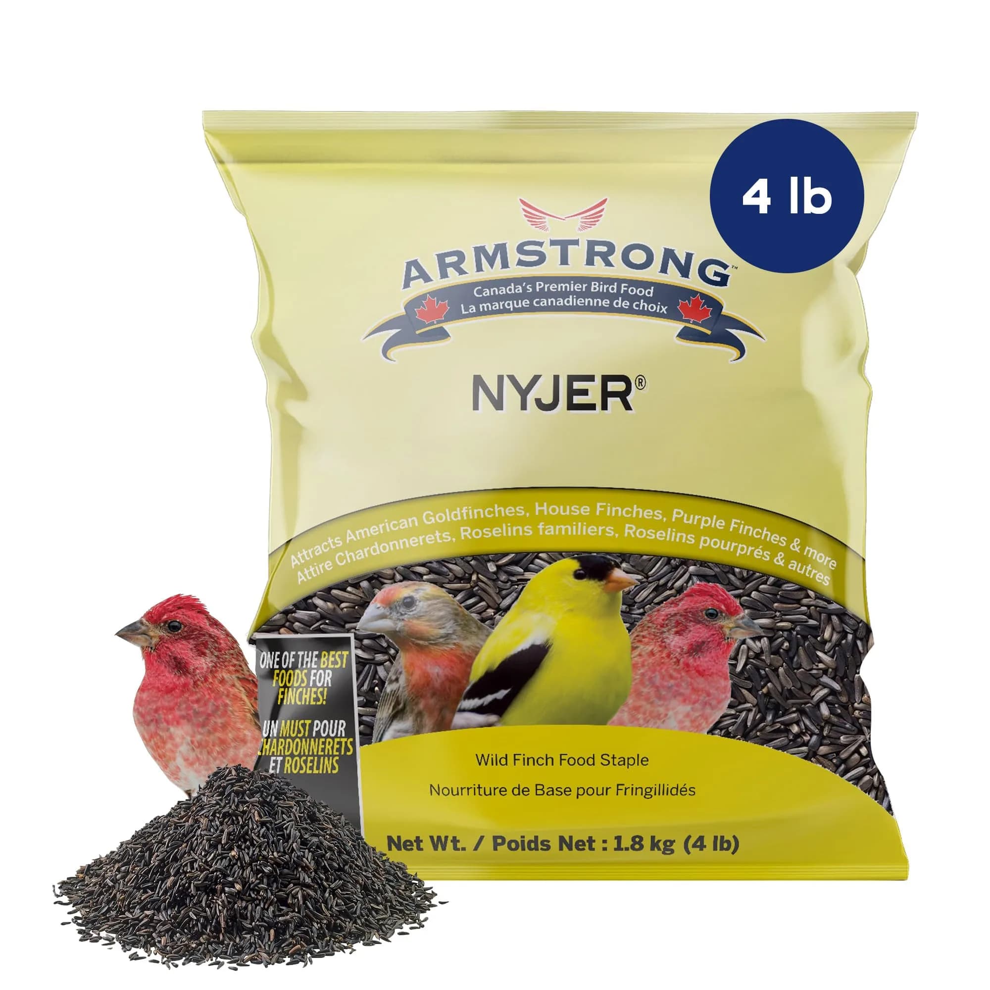Armstrong Bird Food Nyjer Bird Seed 4lbs | High-Energy, Nutritious for Small Birds — 4lbs