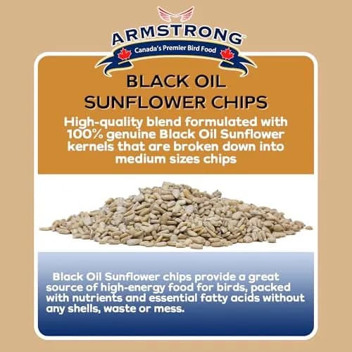 Armstrong Bird Food Black Oil Sunflower Chips | 20 Pounds Wild Bird Feed for Northern Cardinals & Goldfinches thumbnail 5