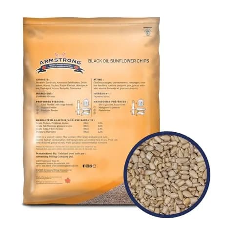 Armstrong Bird Food Black Oil Sunflower Chips | 20 Pounds Wild Bird Feed for Northern Cardinals & Goldfinches thumbnail 3