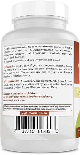 Best Naturals Chromium Picolinate 1000 mcg | Supports Metabolism & Blood Sugar (100-120 chars) thumbnail 6