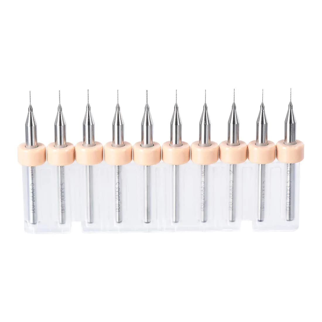 uxcell 0.4mm Tungsten Carbide PCB Drill Bits 3mm (1/8") Shank, 38mm Length | 10 Pcs Set for Electronics & Woodworking — Yellow / 0.2mm