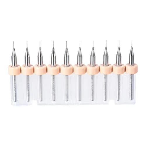 uxcell 0.2mm Tungsten Carbide PCB Drill Bits Set | 10 Pcs 1/8" Shank thumbnail 1
