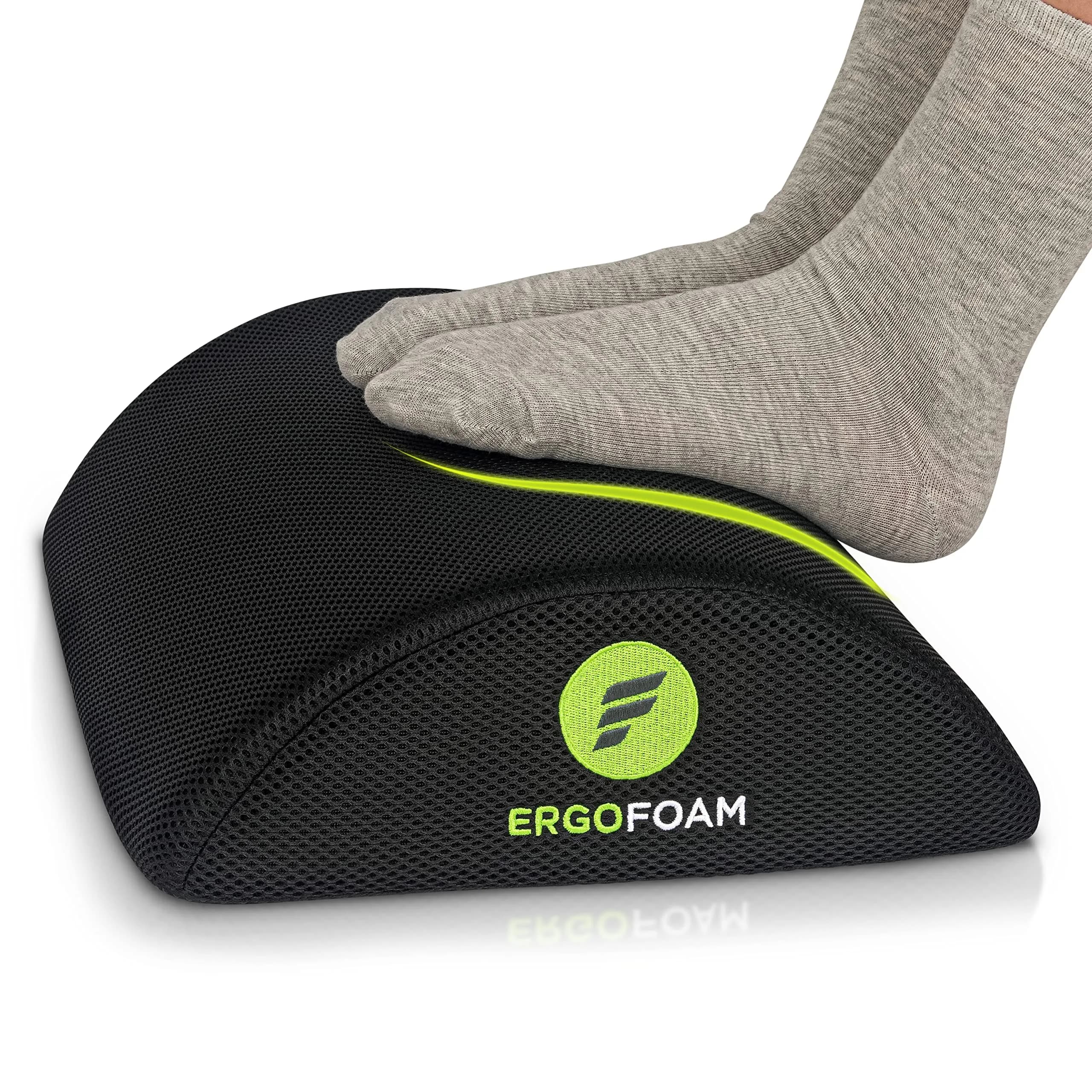 ErgoFoam Ergonomic Foot Rest for Under Desk at Work - Black Mesh | 44cm (17.3")