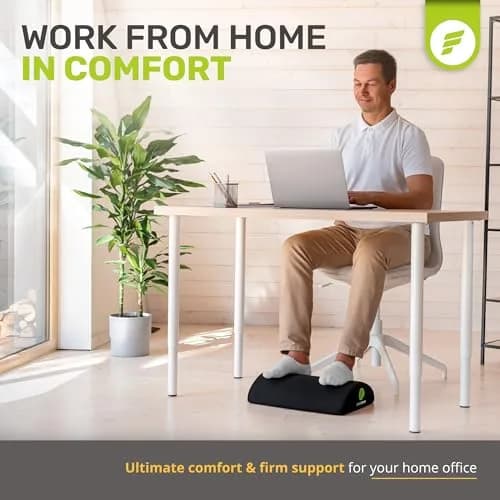 ErgoFoam Ergonomic Foot Rest for Under Desk at Work - Black Mesh | 44cm (17.3") thumbnail 2
