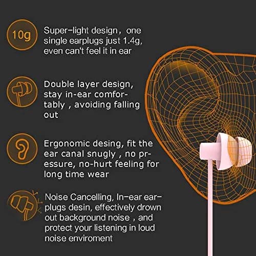 MAXROCK Sleep Earbuds with Soft Silicon Headphones Light Pink | Noise Isolating, Comfortable for Sleep & Sports thumbnail 5