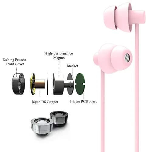 MAXROCK Sleep Earbuds with Soft Silicon Headphones Light Pink | Noise Isolating, Comfortable for Sleep & Sports thumbnail 2