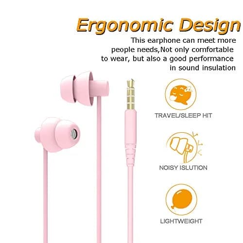 MAXROCK Sleep Earbuds with Soft Silicon Headphones Light Pink | Noise Isolating, Comfortable for Sleep & Sports thumbnail 3