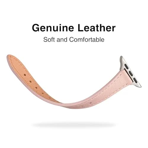 STIROLL Slim Leather Band Compatible with Apple Watch Series 12/11/10/9/8/7/SE 38mm-42mm | Elegant Small Wrist Strap thumbnail 3