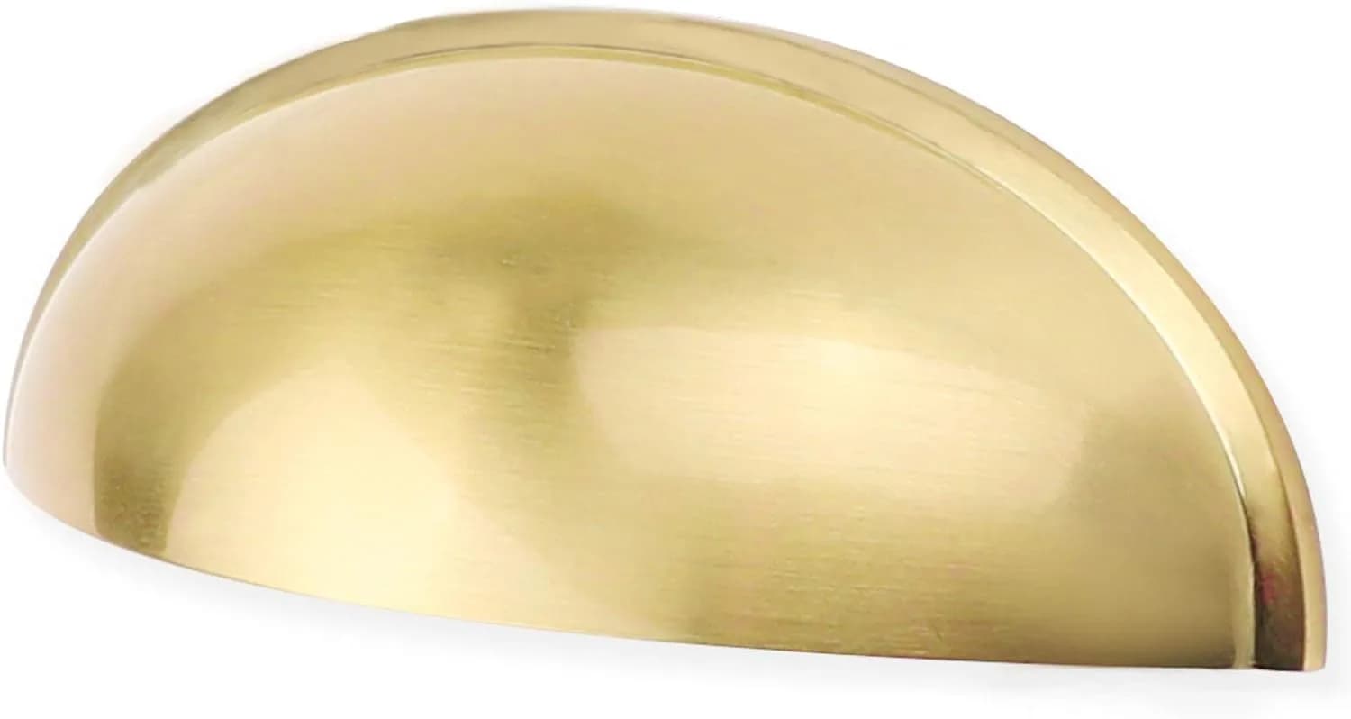 Goldenwarm 12 Pack 3 in Light Brass Bin Cup Pulls Brushed Gold Cabinet Handles | Elegant Drawer & Dresser Hardware — Brushed Gold