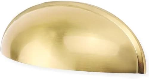 Goldenwarm 12 Pack 3 in Light Brass Bin Cup Pulls Brushed Gold Cabinet Handles | Elegant Drawer & Dresser Hardware thumbnail 1