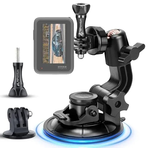 MiPremium Car Suction Cup Mount for GoPro Hero 13 12 11 10 9 8 7 6 5 4 3 | Strong hold, 360° rotation, waterproof thumbnail 1