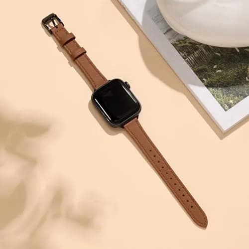 STIROLL Slim Leather Band Compatible with Apple Watch Series 12/11/10/9/8/7/SE 38mm-42mm | Elegant Women's Strap thumbnail 8