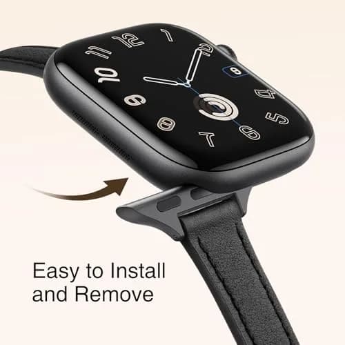 STIROLL Slim Leather Band Compatible with Apple Watch Series 12/11/10/9/8/7/SE 38/40/41/42mm | Elegant & Feminine thumbnail 4